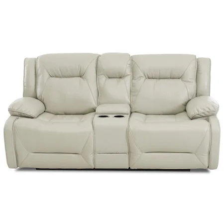 Power Reclining Loveseat with Drink Storage Console and Power Headrests